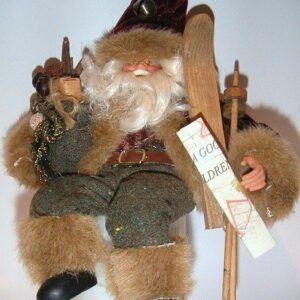 Papa noel sentado con esquíes 22 cms. c/6 uds