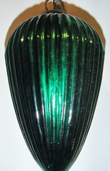 3 Bolas de cristal gallonada verde 20 cms