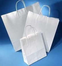 Bolsa de papel blanco con asa retorcida, 44x15x46 10 unidades