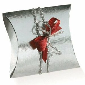 Caja de regalo petaca plata. C/12 uds. Varias medidas