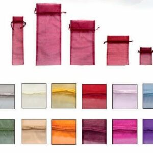 25 Bolsas de organza/cristal 15.5×36 cms.