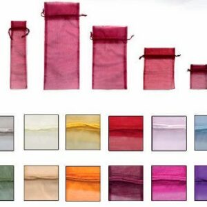 50 Bolsas de organza/cristal 6.5×27 cms.