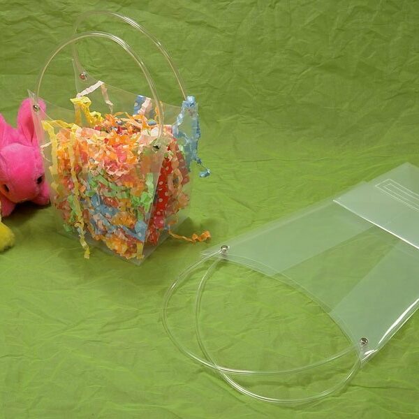 20 Bolsas pot en plástico transparente/asas de tubo.