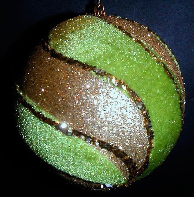 Bola verde/oro 10 cms, c/2 uds