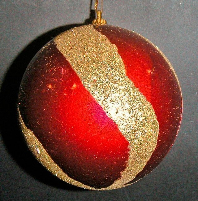 Bola rojo/oro 10 cms. c/2 uds
