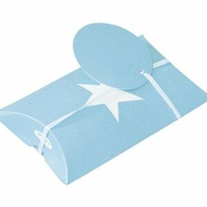 6 Cajas de regalo azul clarito, con estrella blanca