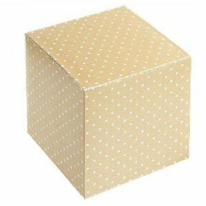 25 Caja de regalo cuadrada beige con motas blancas. Varias medidas