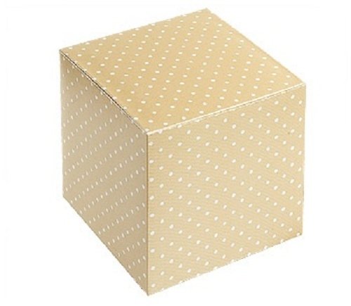 25 Caja de regalo cuadrada beige con motas blancas. Varias medidas