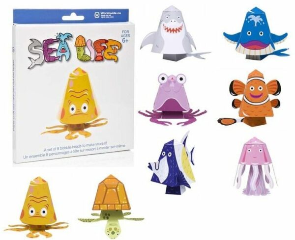 Bobble head sea life - Pack 8 bobblings para construir