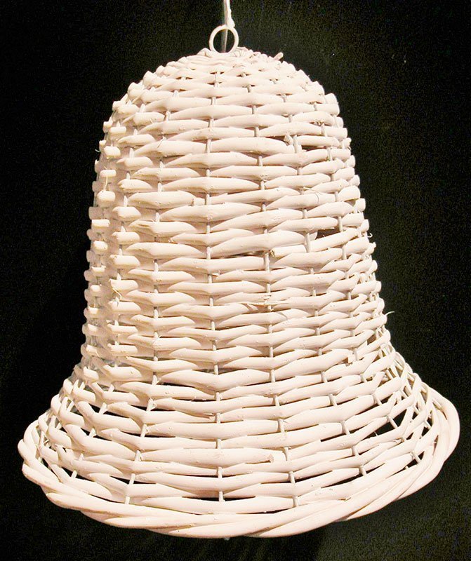 Campana mimbre blanco 33x30 cms