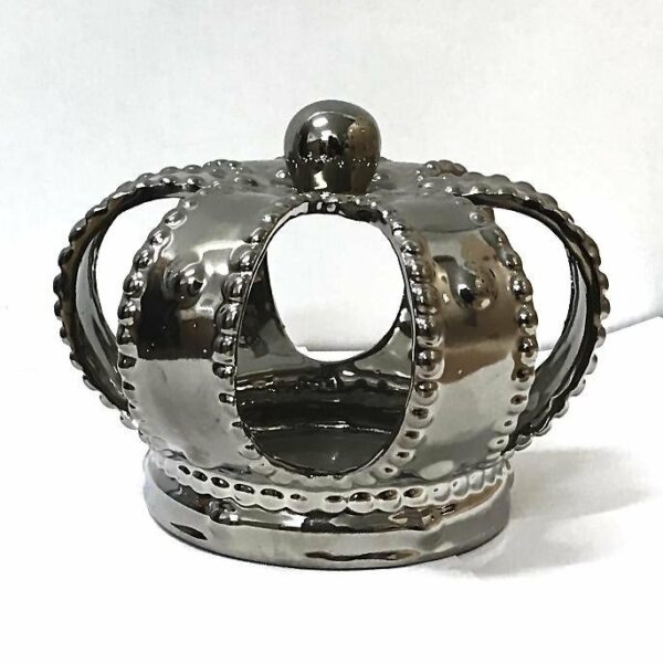 Corona de reyes magos, cerámica plata 16×16 cms