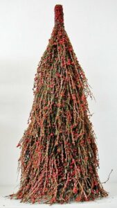 Árbol de Navidad rústico, berries rojos 60 cms