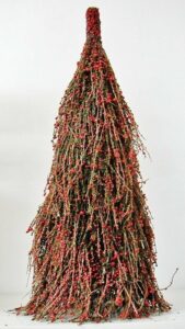 Árbol de Navidad rústico, berries rojos 60 cms