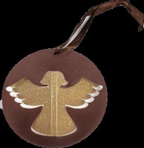 COLGANTE-MARRON-ANGEL ORO-NAVIDAD-ARBOL-REGALOS-PACKAGING-ETIQUEGRAMA-VALENCIA