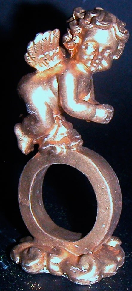 12 Servilleteros ángel oro