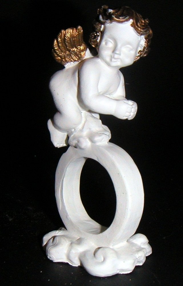 12 Servilletero ángel blanco/oro