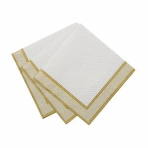 20 Servilletas dorado/blanco 25x25 cms