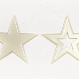 16 Estrellas de poliester blanco nacarado