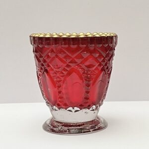 6 Vasitos porta velas cristal rojo.