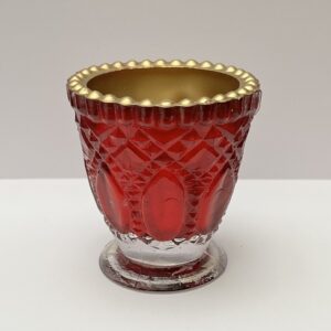6 Vasitos porta velas cristal rojo.