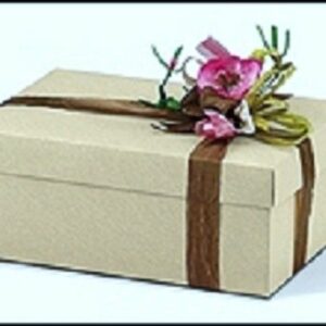 Caja de regalo marfil fondo+tapa 38x26x11 cms.