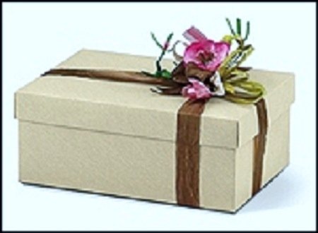 Caja de regalo marfil fondo+tapa 38x26x11 cms.