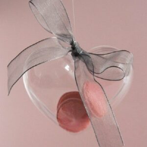 5 Cajas de regalo con forma de corazón transparente. 8 cms.