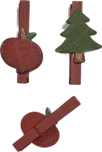 Pinza-madera-manzana-abeto-navidad-regalos