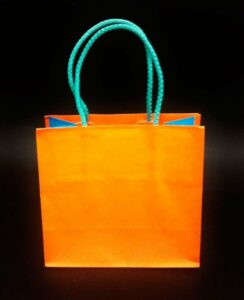 Bolsa bicolor naranja - turquesa 16x8x15 C/5 unidades