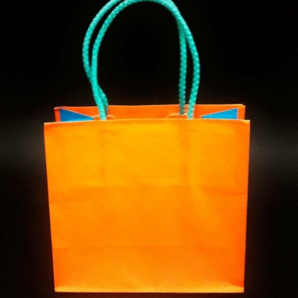 Bolsa bicolor naranja – turquesa 16x8x15 C/5 unidades