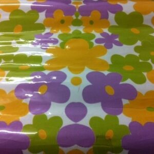 Papel adhesivo flor lila  verde 80×110 cms