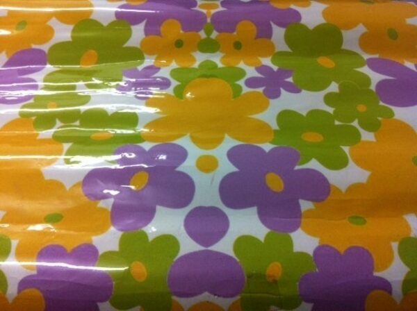 Papel adhesivo flor lila verde 80x110 cms