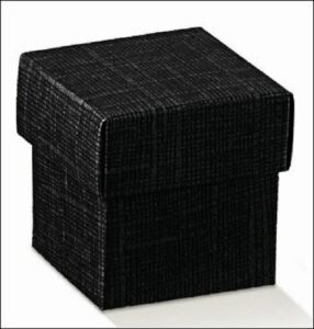 10 Cajas de regalo de cartón en color negro. Mod. fondo+tapa, 5x5x5 cms