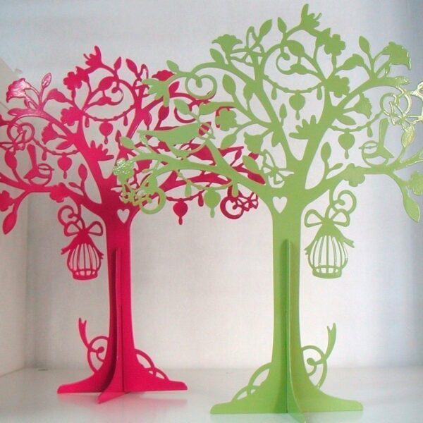 Arbol metálico 33 cms. Fucsia