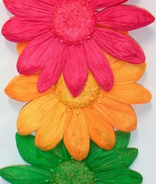 Pack 2 flores de papel 35 cms. Varios colores