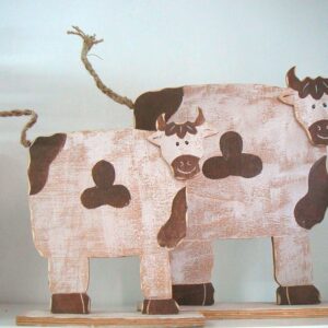 Vaca de madera 35 cms