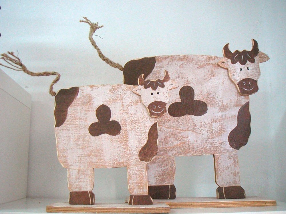 Vaca de madera 35 cms
