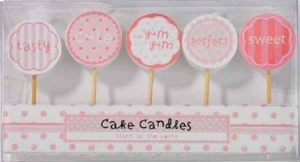 5 Velas redondas en tono rosa