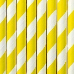 24 Pajitas de papel, espiral amarillo.