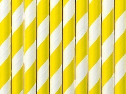 24 Pajitas de papel, espiral amarillo.