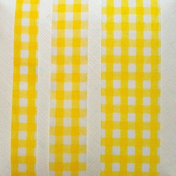 Cinta de regalo, cuadro vichy amarillo. 20 m