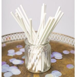20 Pajitas de papel blancas