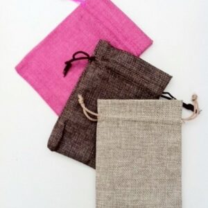 10 Sacos-Bolsas de tela rústica 9.5×13.5 cms.