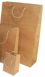 12 Bolsas de papel kraft natural 11X14.5x5 CMS.