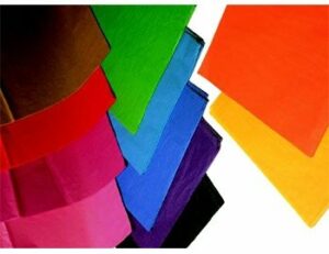 250 Hojas de papel de seda liso - Gama económica. Varios colores