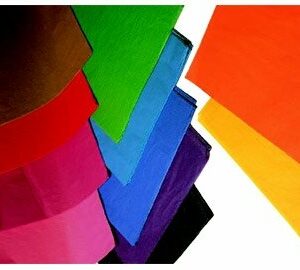250 Hojas de papel de seda liso – Gama económica. Varios colores