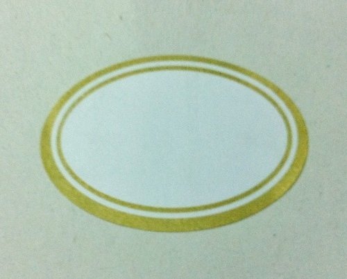 Etiqueta adhesiva, orla dorada. C/24 uds
