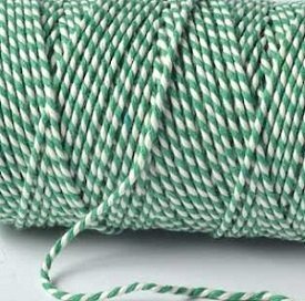 Baker´s twine verde - cordón de algodón bicolor