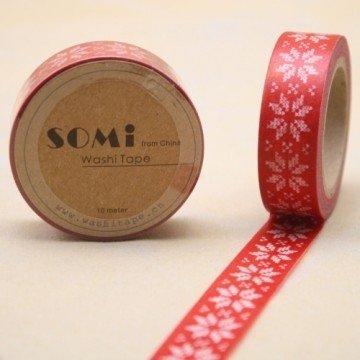 Washi tape Xmas flower. 15 mm x 10 m.