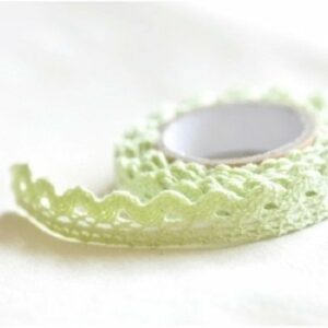 Lace tape / puntilla adhesiva. Crochet verde agua. 15mmx2m. Aprox